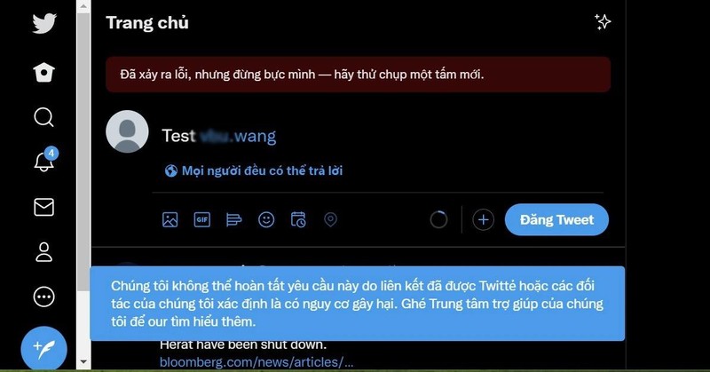 Bài đăng chứa đường dẫn website lừa đảo bị Twitter ngăn chặn Bài đăng chứa đường dẫn website lừa đảo bị Twitter ngăn chặn