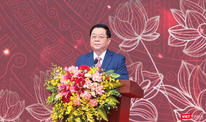 Ông Nguyễn Trọng Nghĩa, Bí thư Trung ương Đảng, Trưởng ban Tuyên giáo Trung ương phát biểu tại lễ khai mạc Hội báo toàn quốc 2023