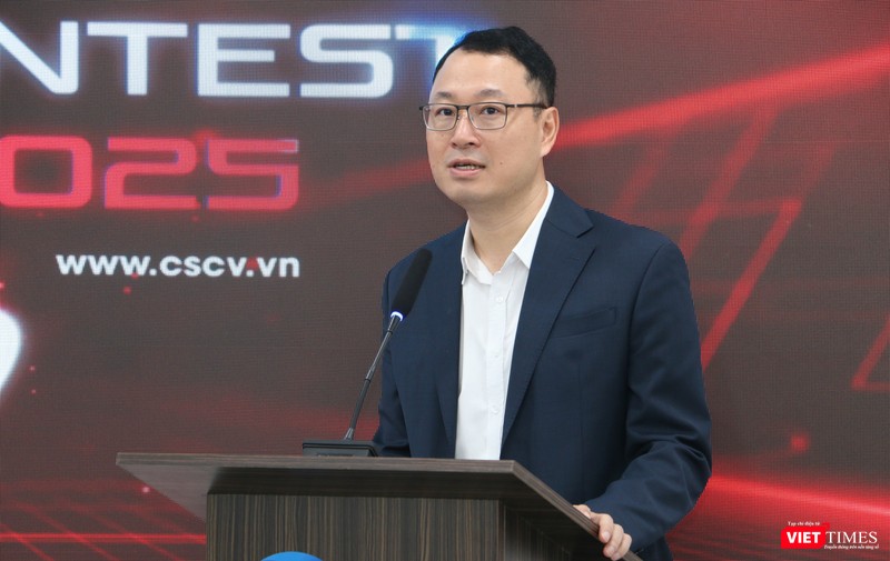 Thượng tá Triệu Mạnh Tùng phát biểu tại sự kiện