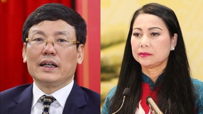 Cựu Bí thư tỉnh Vĩnh Phúc Hoàng Thúy Lan (phải) và ông Lê Duy Thành, cựu Chủ tịch UBND tỉnh Vĩnh Phúc bị cáo buộc nhận hàng triệu USD từ Hậu "Pháo".