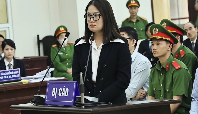 Bị cáo Trịnh Thị Thúy Nga tại phiên tòa: Ảnh: Nguyên Nguyễn