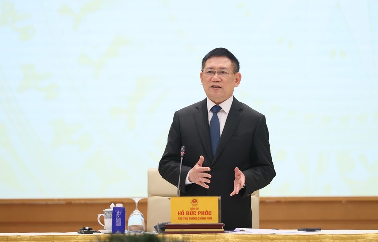 Phó Thủ tướng Chính phủ Hồ Đức Phớc nêu rõ, Việt Nam luôn luôn chủ động, cầu thị, phối hợp mạnh mẽ với phía Hoa Kỳ để đàm phán thuế một cách công bằng. Ảnh VGP/Trần Mạnh.