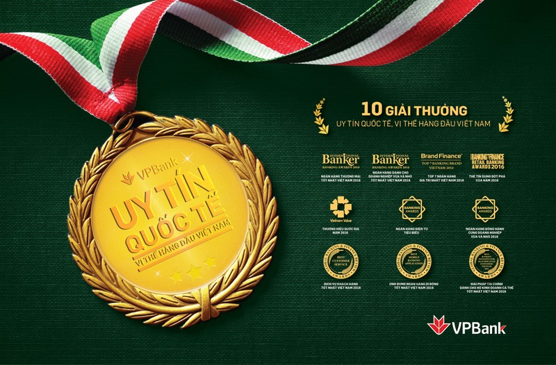 VPBank đạt 10 giải thưởng và chứng nhận trong năm 2016