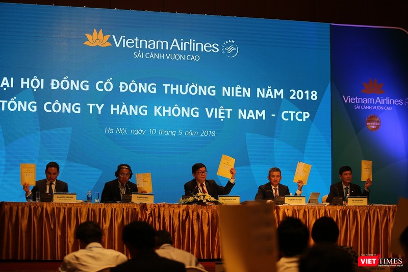 ĐHĐCĐ Vietnam Airlines: Trả cổ tức 2017 mức 8%, chốt mục tiêu lợi nhuận 2.400 tỷ đồng cho 2018. (Ảnh: HVN)
