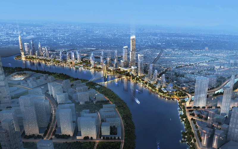 Bóng dáng khu phức hợp ven sông Sài Gòn nhìn từ một bức hình minh họa