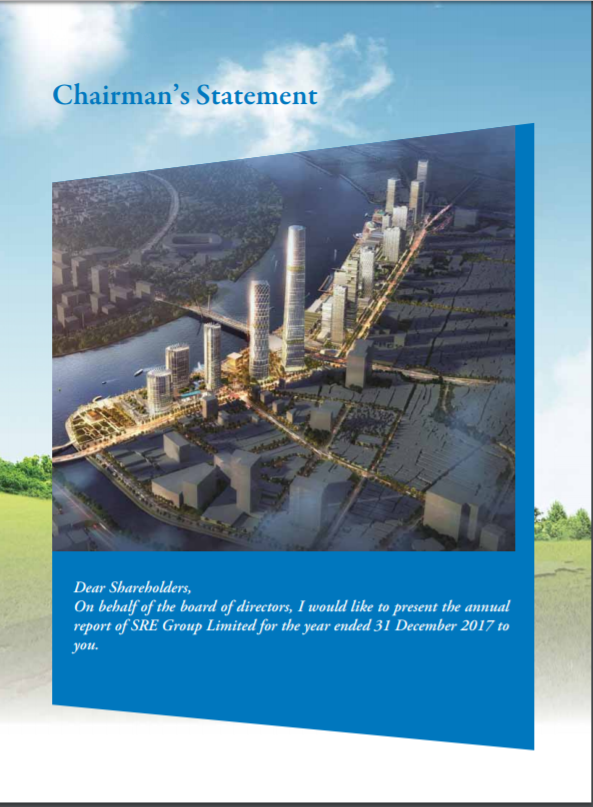 SRE Group Limited có lấy ngẫu nhiên bức hình trên để minh họa cho Chairman’s Statement? (Ảnh chụp báo cáo thường niên 2017 của SRE Group Limited) SRE Group Limited có lấy ngẫu nhiên bức hình trên để minh họa cho Chairman’s Statement? (Ảnh chụp báo cáo thường niên 2017 của SRE Group Limited)