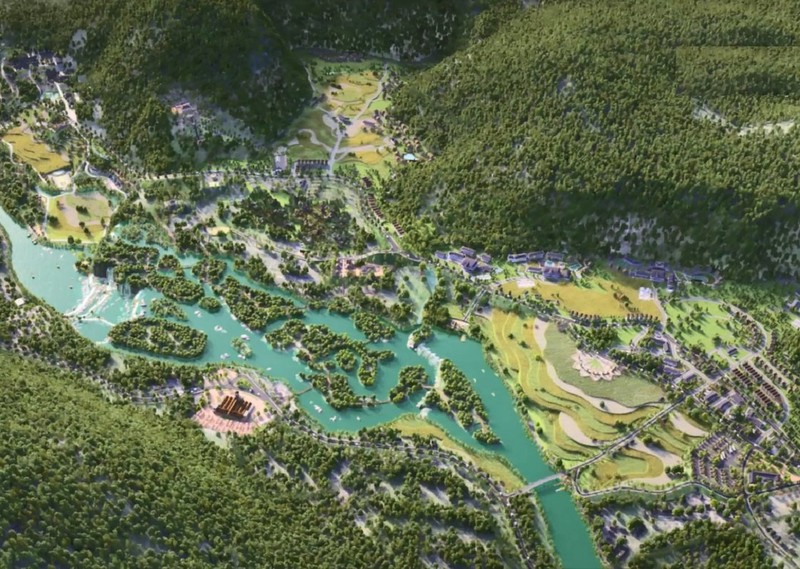 Phối cảnh Khu trung tâm du lịch thác Bản Giốc. (Ảnh: MH)