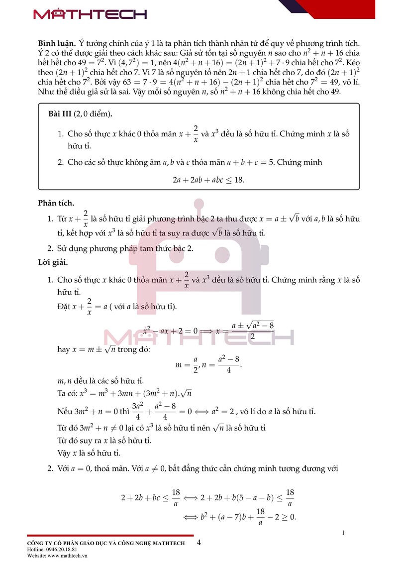 Đáp án đề thi Toán chuyên vào lớp 10 tại Hà Nội năm học 2021 ảnh 5