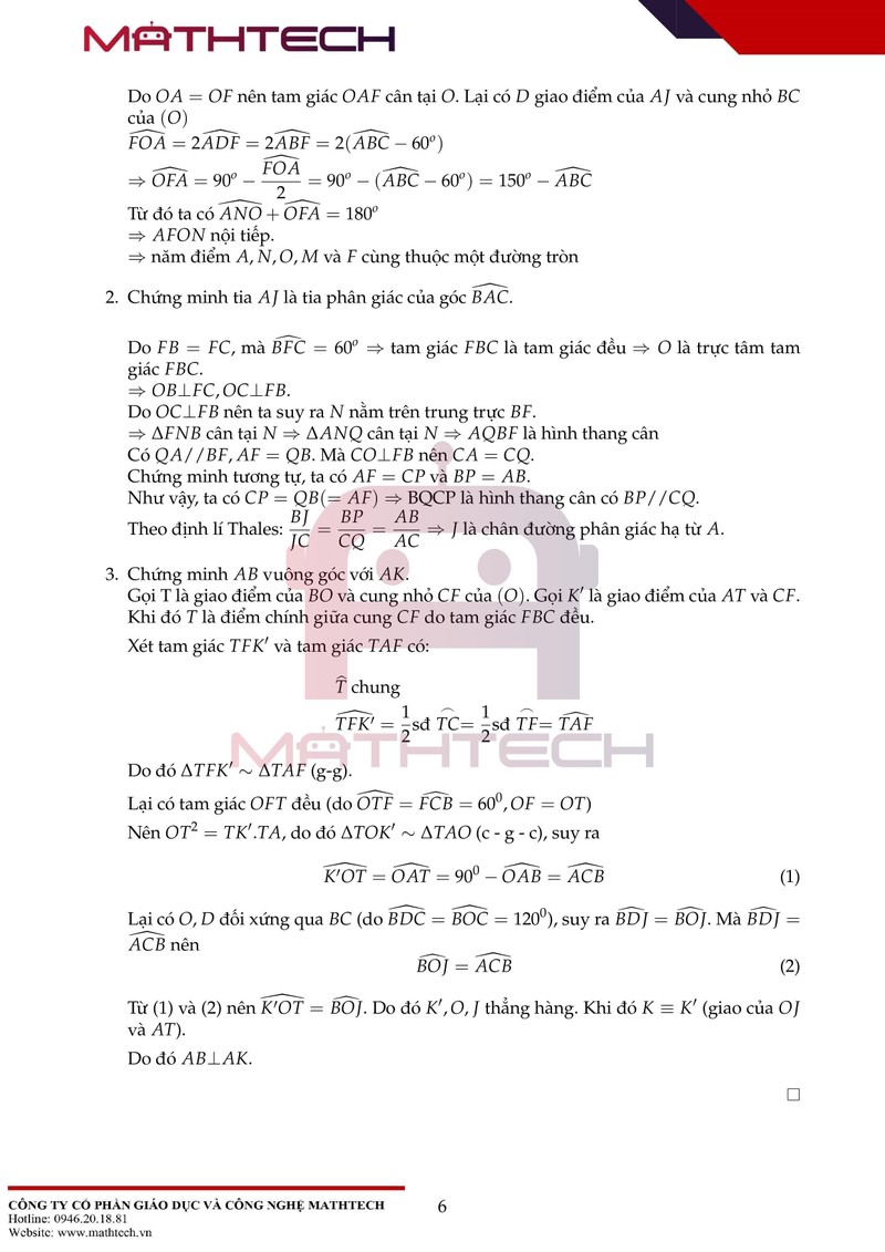 Đáp án đề thi Toán chuyên vào lớp 10 tại Hà Nội năm học 2021 ảnh 7