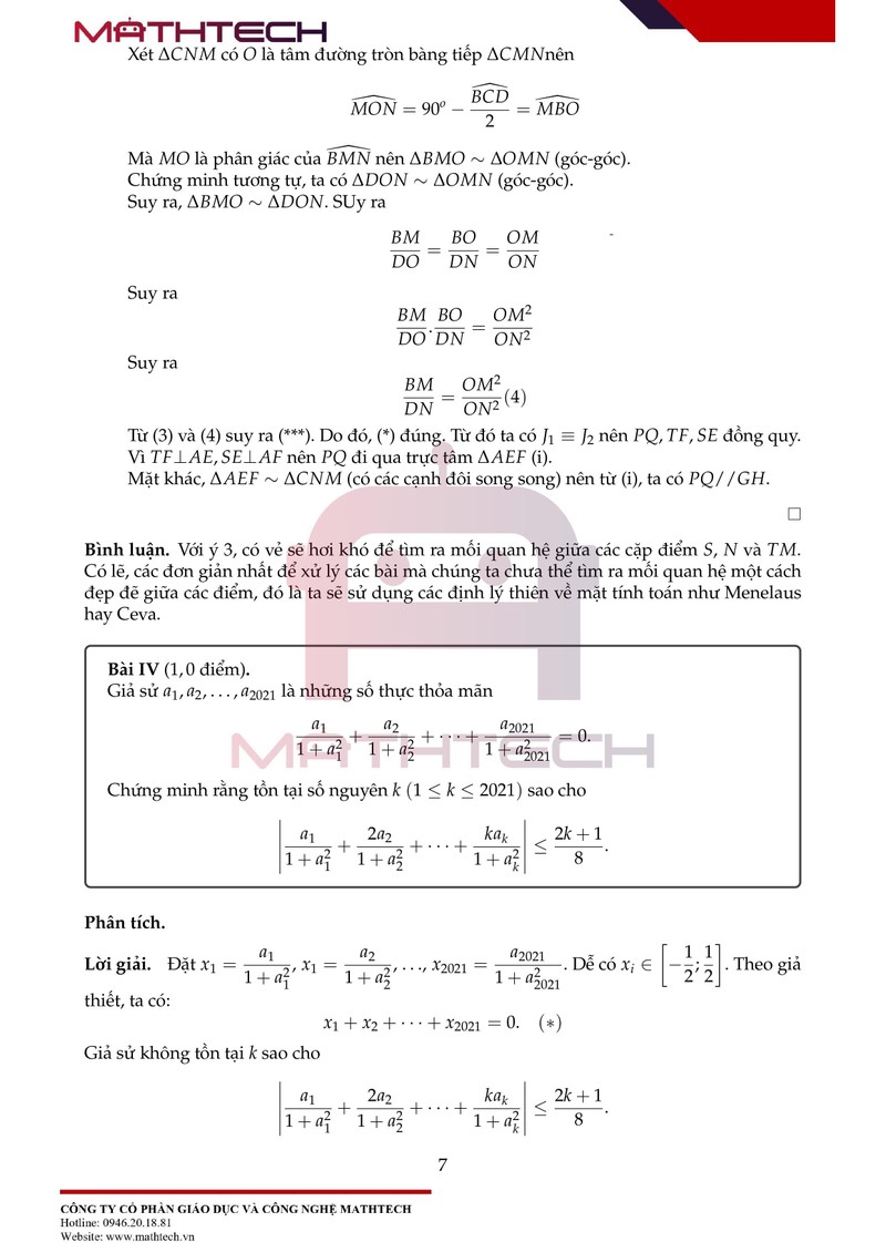 Đáp án môn Toán vòng 2 thi vào lớp 10 Trường THPT chuyên KHTN năm 2021 ảnh 9