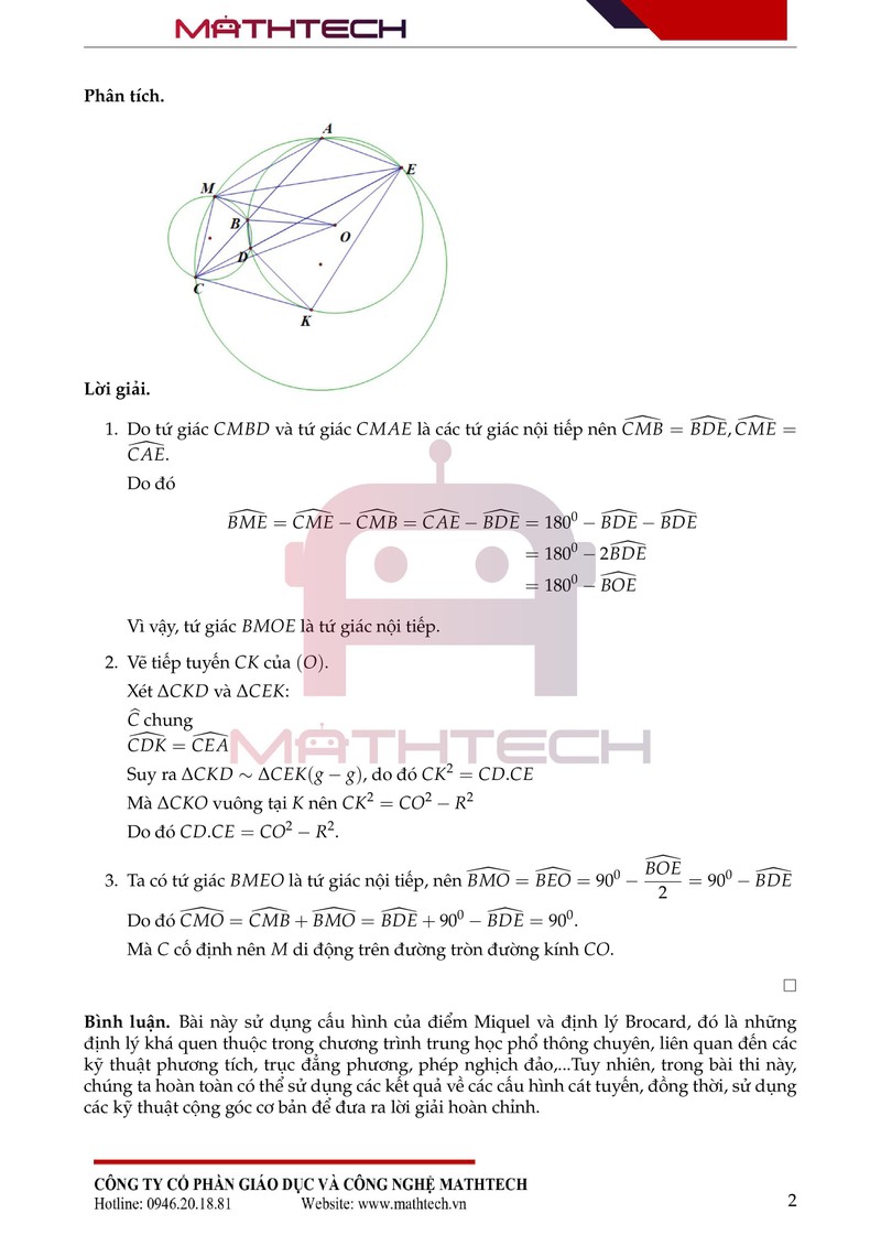 Đáp án đề thi Toán chuyên vào lớp 10 Trường Chuyên ĐH Sư phạm Hà Nội năm 2021 ảnh 4