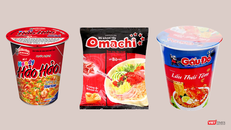 Ba thương hiệu mì hàng đầu trên thị trường hiện nay: Mì Hảo Hảo, Mì Omachi, Mì Gấu đỏ. Ba thương hiệu mì hàng đầu trên thị trường hiện nay: Mì Hảo Hảo, Mì Omachi, Mì Gấu đỏ.