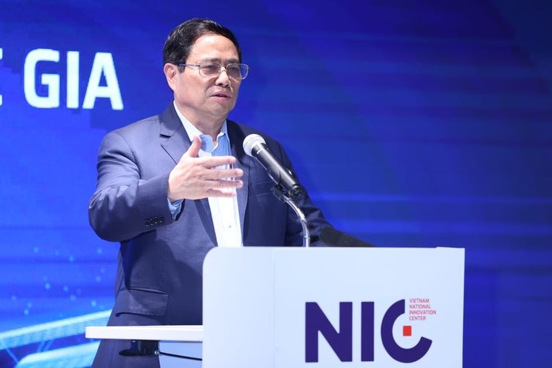 Thủ tướng Chính phủ mong muốn Trung tâm Đổi mới sáng tạo quốc gia Việt Nam phải "hội tụ trí tuệ và lan toả lợi ích đổi mới sáng tạo Việt Nam" (Ảnh: VGP)