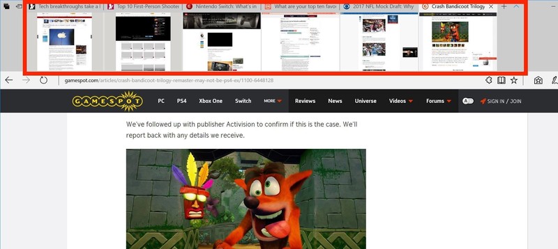 Xem trước các tab hiện có - ảnh bởi Matt Elliott/CNET