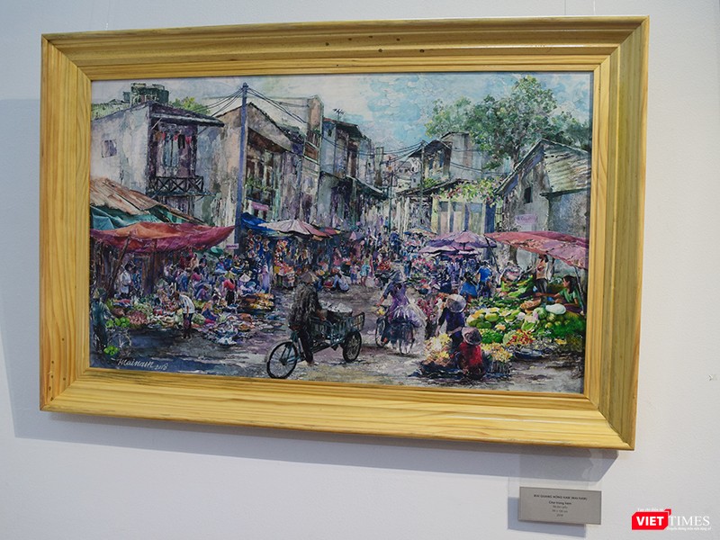Chợ trong hẻm - Tác phẩm xé giấy của họa sĩ Mai Nam