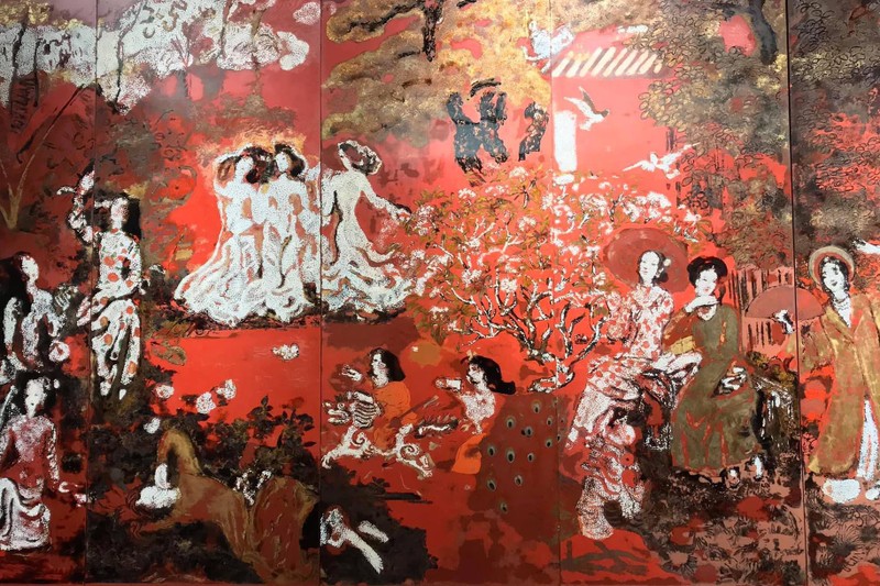 Suốt hai mươi năm trăn trở, danh họa Nguyễn Gia Trí mới có thể hoàn thành được tâm nguyện về một khung cảnh thanh bình, giao hòa sắc xuân trong ngày thống nhất cho cả ba miền Trung Nam Bắc