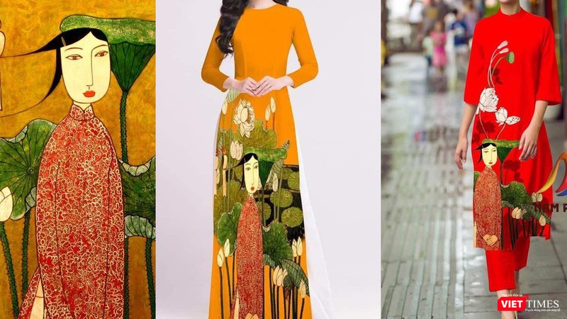 Họa sĩ Bùi Trọng Dư (Hà Nội) có tới 4 bức tranh nghệ thuật bị vi phạm bản quyền đưa lên rất nhiều mẫu áo dài