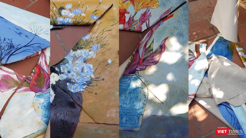 Bằng chứng đã phá bỏ các bức vẽ bị vi phạm bản quyền của cơ sở trang trí nội thất cung cấp cho họa sĩ Đặng Tiến và mong được tha lỗi