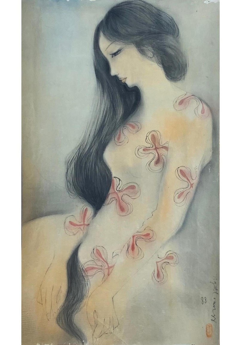 Cô gái Hà Nội. 1988. Lụa. 56 x 34cm