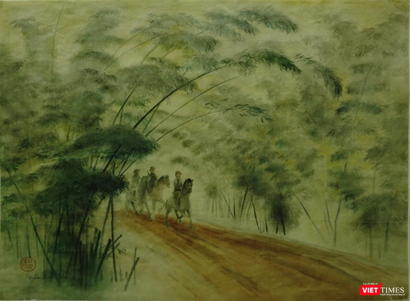 "Bác đi công tác" (Tranh Trần Đình Thọ, sáng tác năm 1972)