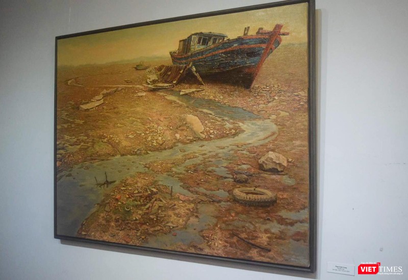 "Biển cạn" - tranh sơn dầu, khổ 120x155(cm) của họa sĩ Phạm Xuân Trung, 2019