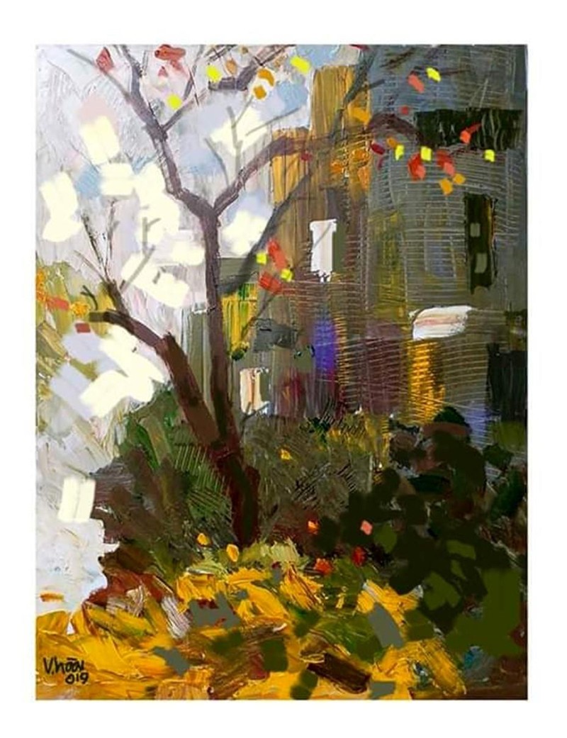Tranh "Phố Hà Nội" của Hoàng Vũ Hoài Tranh