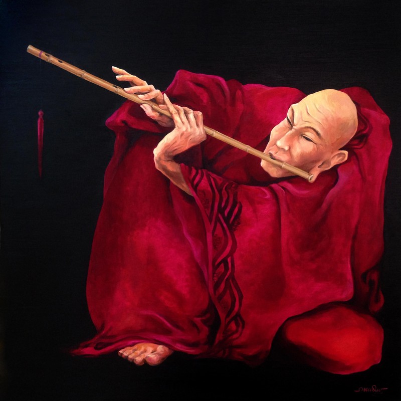 "Sáo" - Tranh sơn dầu của họa sĩ Nguyễn Tuấn "Sáo" - Tranh sơn dầu của họa sĩ Nguyễn Tuấn