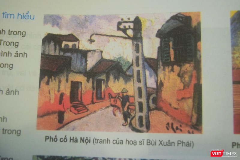 Bức tranh phố cổ Hà Nội của cố họa sĩ Bùi Xuân Phái được đem in "vô tư" trong SGK