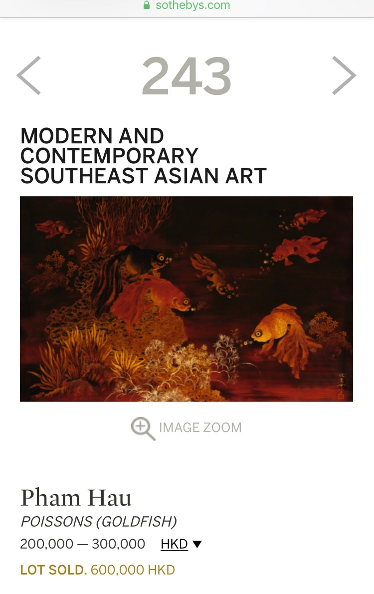 “Poissons” (GoldFish) của Phạm Hậu giá 76,470 USD