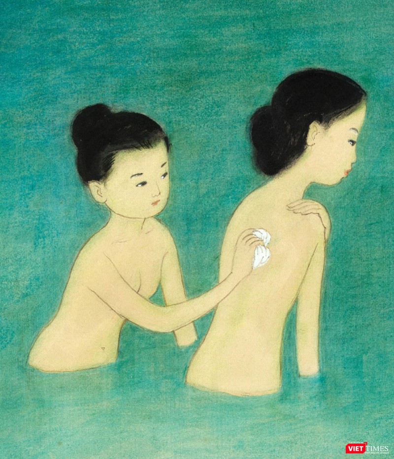Trích một góc tranh "Những người phụ nữ tắm" của Mai Trung Thứ Trích một góc tranh "Những người phụ nữ tắm" của Mai Trung Thứ