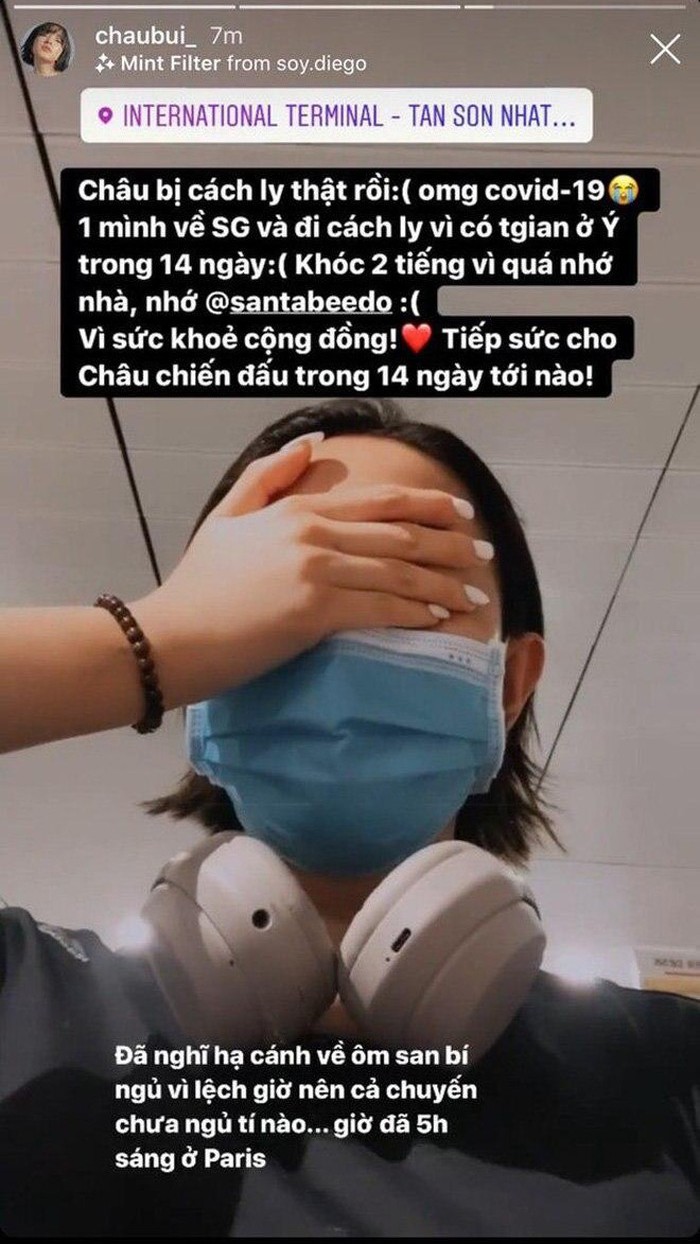 (Fashionista) Châu Bùi là một trong những khách mời tham gia tuần lễ thời trang tại Ý, về đến Việt Nam, cô liền được đưa về khu cách ly tập trung