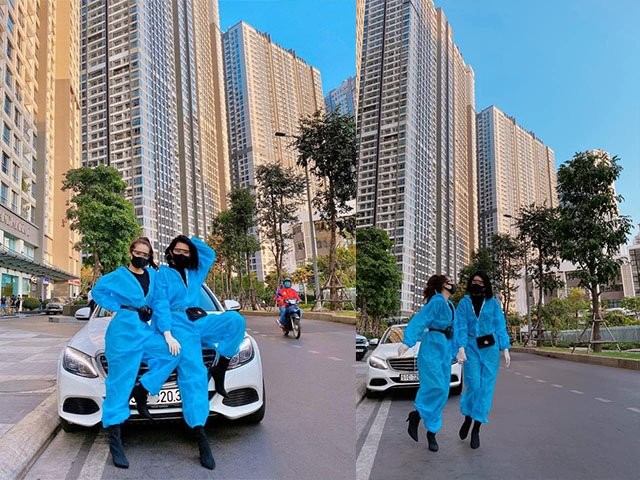 Nhã Phương, Thúy Ngân diện đồ chống COVID-19 Nhã Phương, Thúy Ngân diện đồ chống COVID-19