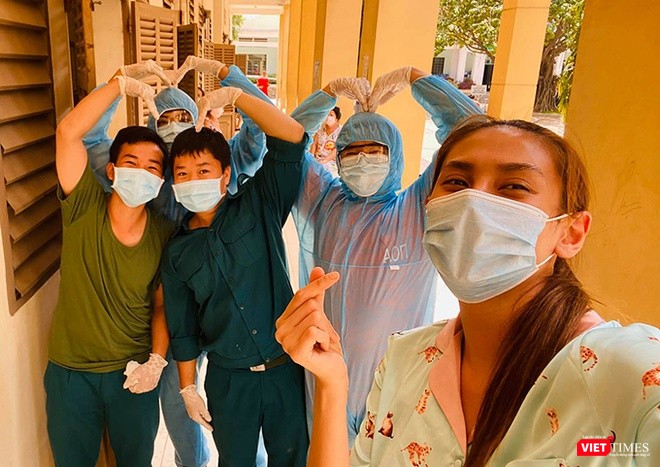 Võ Hoàng Yến chia sẻ những hình ảnh tích cực trong khu cách ly