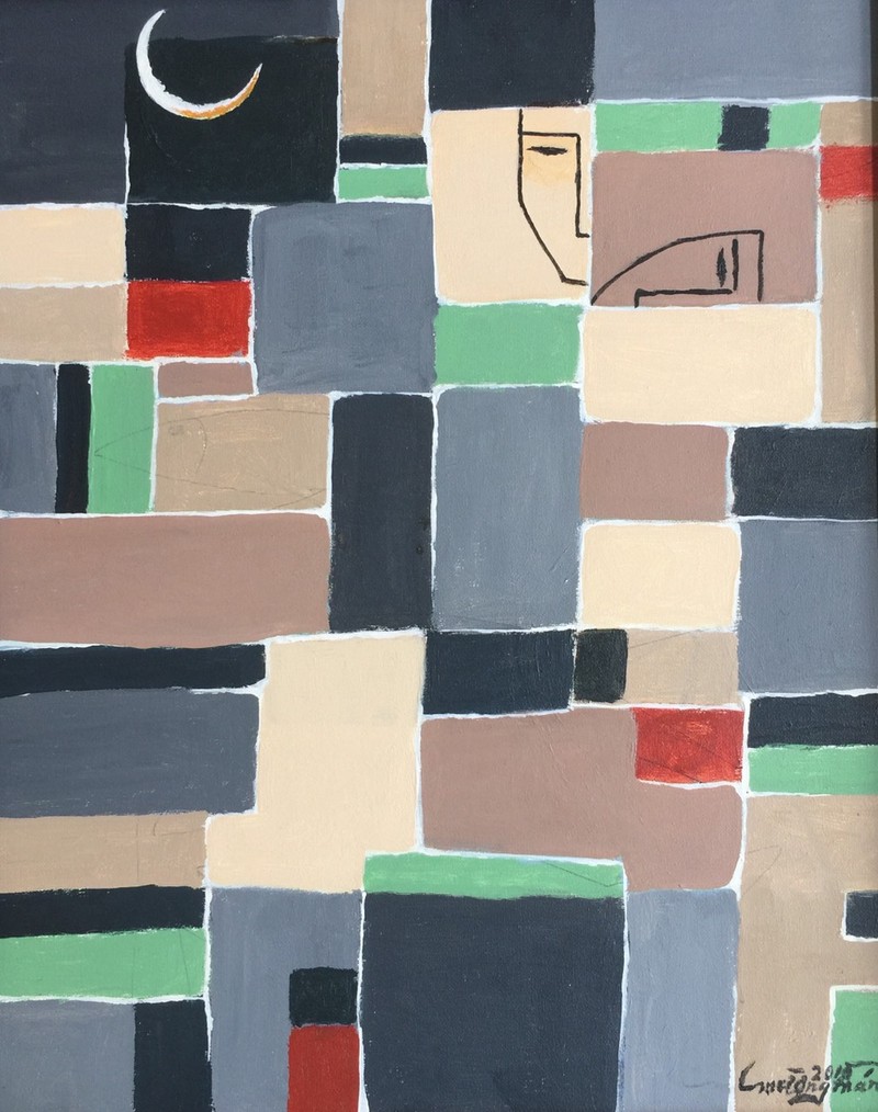 TRĂNG KHUYẾT. HS Mường Mán. CL: sơn dầu trên vải KT: 40x50cm. Năm 2015