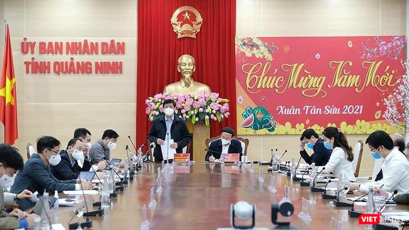 GS.TS Nguyễn Thanh Long, Bộ trưởng Bộ Y tế, Phó Trưởng ban Thường trực Ban Chỉ đạo quốc gia phòng chống dịch COVID-19: Tết này nhân dân Quảng Ninh yên tâm đón Tết trong trạng thái bình thường mới - Ảnh: Trần Minh. 
