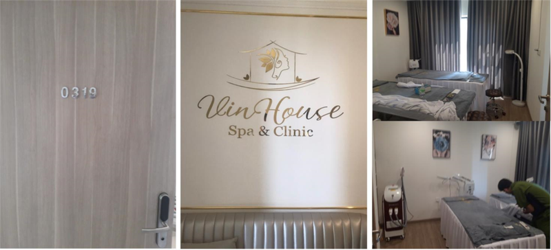 Bên ngoài chỉ là số nhà, không biển hiệu, bên trong là cơ sở “Vin House Spa &amp; Clinic” cung cấp các dịch vụ thẩm mỹ, phẫu thuật thẩm mỹ không phép tại Khu Vinhome Grand Park trên địa bàn TP Thủ Đức