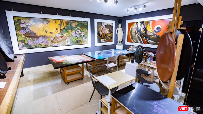 Xưởng sáng tác của Nguyễn Hoài Hương. Ảnh: Sang Nguyễn