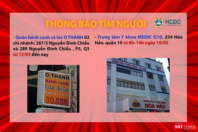 Thông báo khẩn của CDC TP.HCM tìm người đến 3 địa điểm