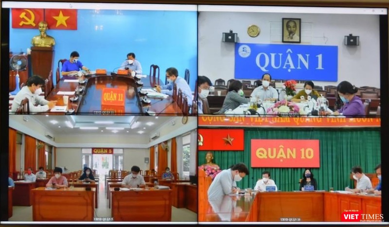 Một số đầu cầu tham dự cuộc họp - Ảnh: Khôi Nguyễn