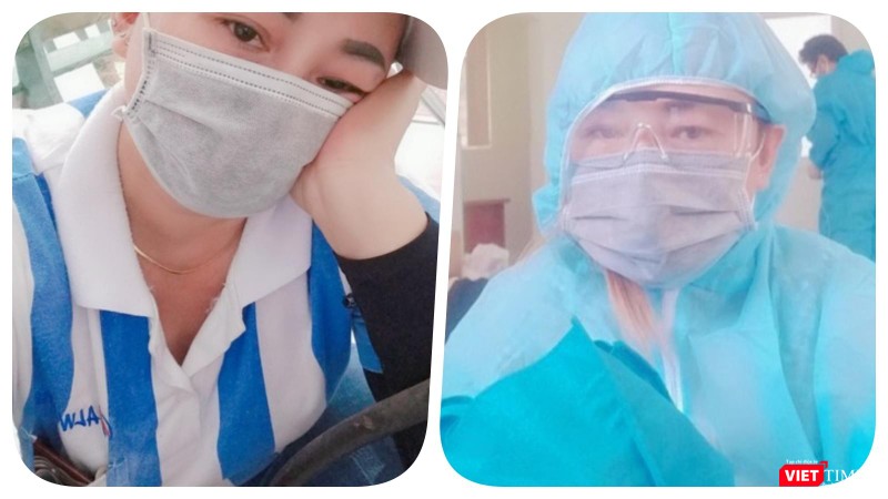Một công nhân trong Khu chế xuất Tân Thuận, chị P. mặc nguyên đồng phục khi đi xét nghiệm và lúc đã được cách ly tại BV Dã chiến Củ Chi - Ảnh: NVCC Một công nhân trong Khu chế xuất Tân Thuận, chị P. mặc nguyên đồng phục khi đi xét nghiệm và lúc đã được cách ly tại BV Dã chiến Củ Chi - Ảnh: NVCC