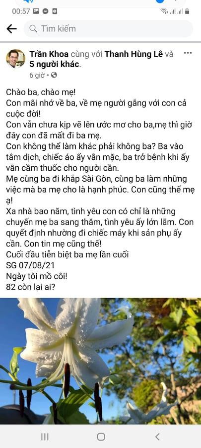 Trang facebook tên Trần Khoa hiện đang đăng tải thông tin như hình chụp Trang facebook tên Trần Khoa hiện đang đăng tải thông tin như hình chụp