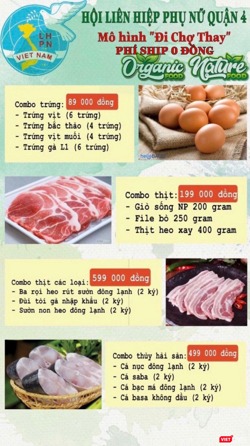 Combo do Hội Liên hiệp Phụ nữ Quận 4 thay thiết kế nhưng lượng đi chợ hộ chưa đáp ứng được nhu cầu của người dân Combo do Hội Liên hiệp Phụ nữ Quận 4 thay thiết kế nhưng lượng đi chợ hộ chưa đáp ứng được nhu cầu của người dân