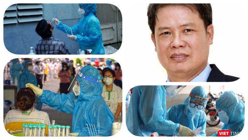 PGS.TS.BS Đỗ Văn Dũng – Trưởng khoa Y tế công cộng (Đại học Y Dược TP.HCM) đề xuất dừng xét nghiệm diện rộng toàn dân. Ảnh: Hoà Bình ghép