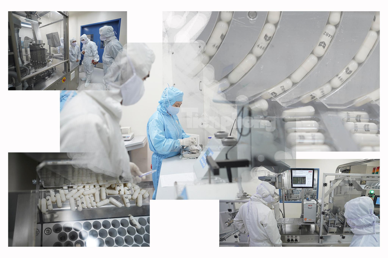 Những hình ảnh mới nhất ghi nhận từ bên trong nhà máy sản xuất thuốc đặc trị COVID-19 Stellapharm ở Bình Dương - Ảnh: Tiền Phong