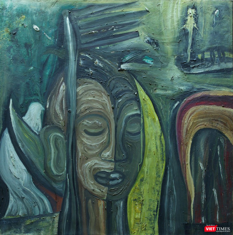 See the empty world | Nhìn sự trống không của thế gian - Oil on vancas | Sơn dầu trên bố | 80 x 80 cm, 2012 See the empty world | Nhìn sự trống không của thế gian - Oil on vancas | Sơn dầu trên bố | 80 x 80 cm, 2012