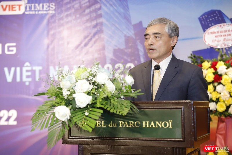 Ông Nguyễn Minh Hồng - Chủ tịch VDCA, nguyên Thứ trưởng Bộ Thông tin và Truyền thông phát biểu tại sự kiện phát động Giải thưởng Chuyển đổi số Việt Nam 2022