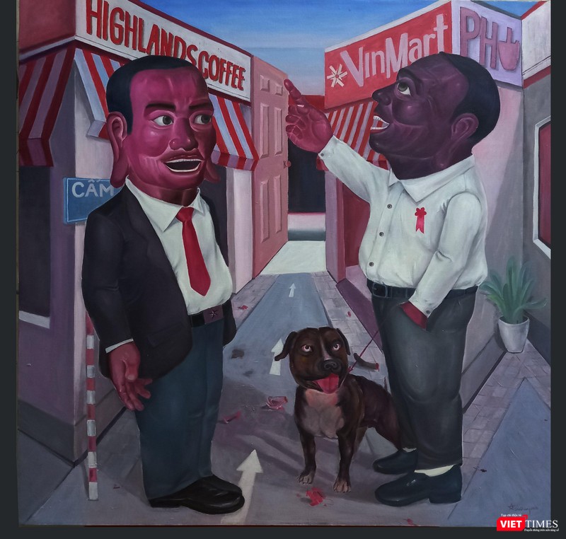 Tác phẩm của họa sĩ Khúc Đình Dương - Chuyện phố phường - Năm sáng tác 2021