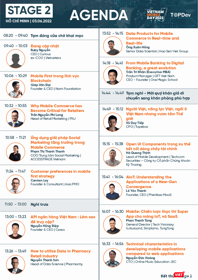 Rất nhiều chuyên gia cùng xuất hiện tại Vietnam Mobile day 2022, sự kiện do Top Dev tổ chức