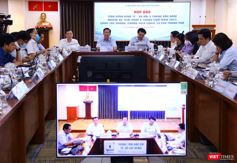 Họp báo công bố tình hình dịch bệnh và an sinh xã hội TP.HCM chiều 30/6 tại Trung tâm báo chí TP.HCM