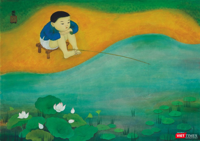 Mai Trung Thứ- Le petit pêcheur du lac (Child Fishing by The Lake) Mai Trung Thứ- Le petit pêcheur du lac (Child Fishing by The Lake)